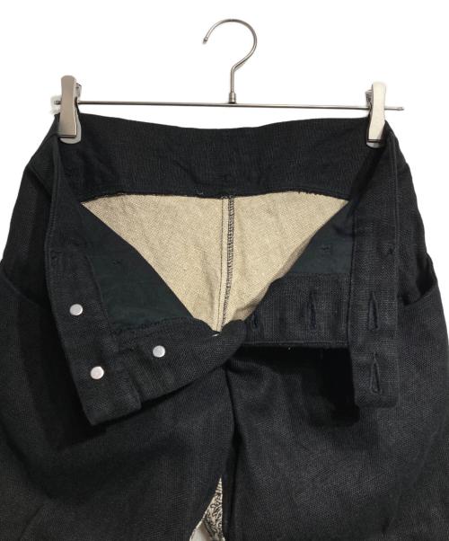 NEMETH（ネメス）NEMETH (ネメス) パターンローププリントTROUSERS4375パンツ/トラウザーズ ブラック サイズ:Sの古着・服飾アイテム