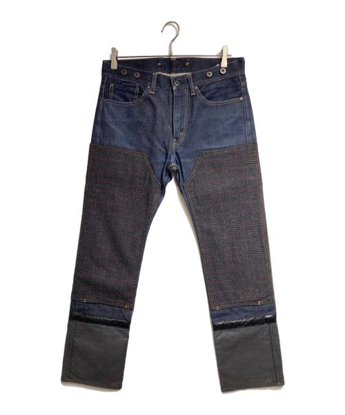 COMME des GARCONS JUNYA WATANABE MAN（コム デ ギャルソン ジュンヤ ワタナベ マン）COMME des GARCONS JUNYA WATANABE MAN (コム デ ギャルソン ジュンヤ ワタナベ マン) 異素材切替ダブルニーデニムパンツ/Denim Pants インディゴ サイズ:XSの古着・服飾アイテム