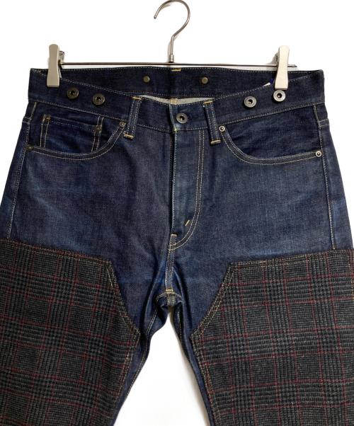 COMME des GARCONS JUNYA WATANABE MAN（コム デ ギャルソン ジュンヤ ワタナベ マン）COMME des GARCONS JUNYA WATANABE MAN (コム デ ギャルソン ジュンヤ ワタナベ マン) 異素材切替ダブルニーデニムパンツ/Denim Pants インディゴ サイズ:XSの古着・服飾アイテム