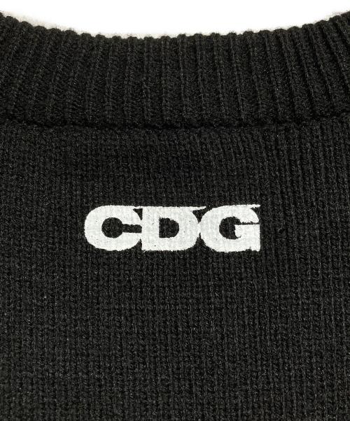 CDG（シーディージー）CDG (シーディージー) インサイドアウトバックロゴニット/Logo knit sweater ブラック サイズ:XXLの古着・服飾アイテム