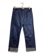 Christian Diorクリスチャン ディオール）の古着「オブリークロールアップデニム/Oblique　RolledRolled-up Jeans」｜インディゴ