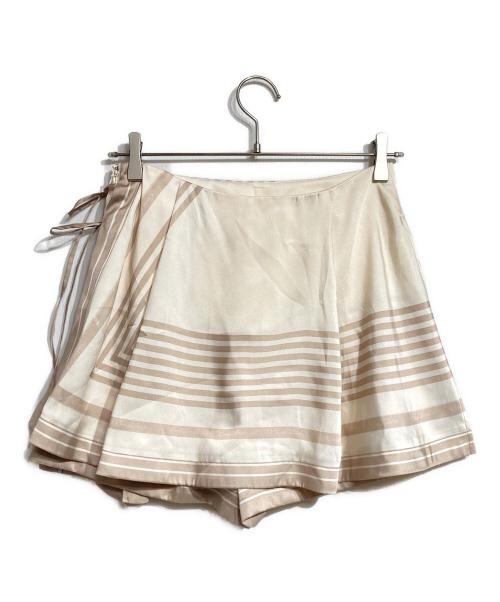 eimy istoire（エイミーイストワール）eimy istoire (エイミーイストワール) スカーフパターンミニスカート/Scarf pattern mini skirt ベージュ サイズ:38の古着・服飾アイテム