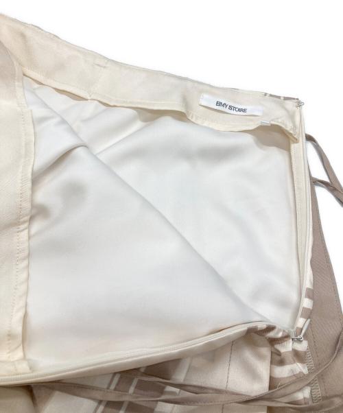 eimy istoire（エイミーイストワール）eimy istoire (エイミーイストワール) スカーフパターンミニスカート/Scarf pattern mini skirt ベージュ サイズ:38の古着・服飾アイテム