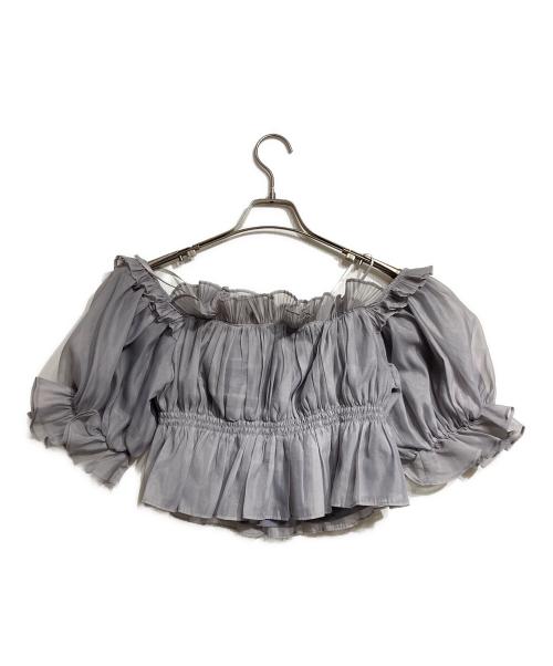 Snidel（スナイデル）Snidel (スナイデル) ギャザーオフショルブラウス/Gathered off-the-shoulder blouse グレー サイズ:Fの古着・服飾アイテム