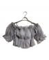 Snidel（スナイデル）の古着「ギャザーオフショルブラウス/Gathered off-the-shoulder blouse」｜グレー