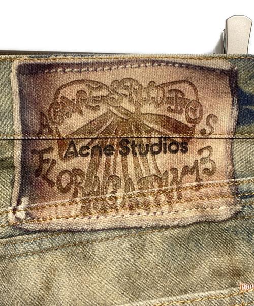 Acne studios（アクネ ストゥディオズ）Acne studios (アクネ ストゥディオズ) トロンプルイユテディベアプリントルーズフィットジーンズ - 1981 インディゴ×ベージュ サイズ:Mの古着・服飾アイテム