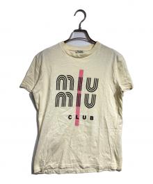 MIU MIU（ミュウミュウ）の古着「CLUBプリントTシャツ」｜ベージュ