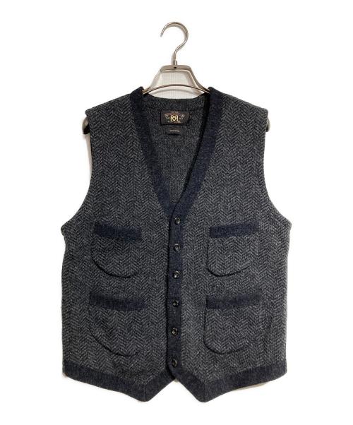 RRL（ダブルアールエル）RRL (ダブルアールエル) ウールヘリンボンジレ/Wool herringbone vest  グレー サイズ:Sの古着・服飾アイテム