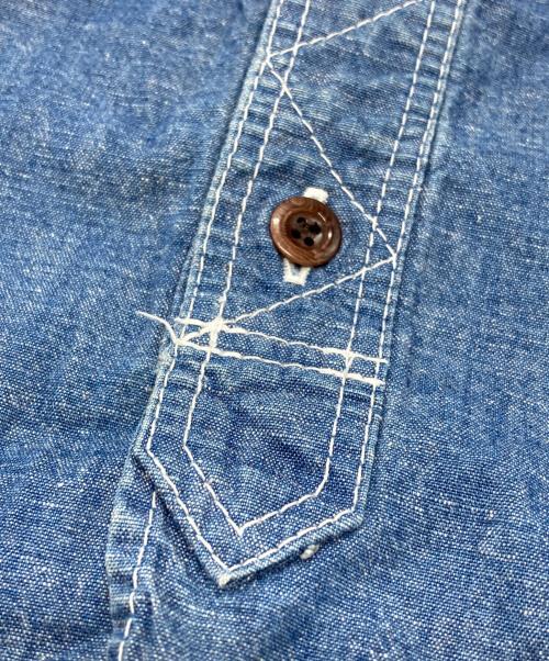 JUNYA WATANABE MAN（ジュンヤワタナベマン）JUNYA WATANABE MAN (ジュンヤワタナベマン) Chambray shirt/ポケット&ステッチシャンブレーシャツ インディゴ サイズ:XSの古着・服飾アイテム