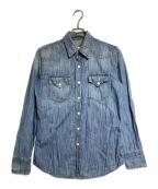 MARTIN MARGIELAマルタン・マルジェラ）の古着「エルボーパッチデニムウエスタンシャツ/Denim Western Shirt with Elbow Patches」｜ブルー