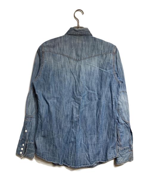MARTIN MARGIELA（マルタン・マルジェラ）MARTIN MARGIELA (マルタン・マルジェラ) エルボーパッチデニムウエスタンシャツ/Denim Western Shirt with Elbow Patches ブルー サイズ:44の古着・服飾アイテム