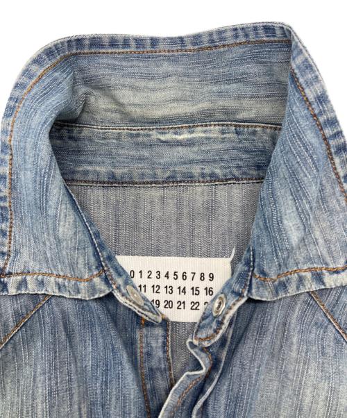 MARTIN MARGIELA（マルタン・マルジェラ）MARTIN MARGIELA (マルタン・マルジェラ) エルボーパッチデニムウエスタンシャツ/Denim Western Shirt with Elbow Patches ブルー サイズ:44の古着・服飾アイテム