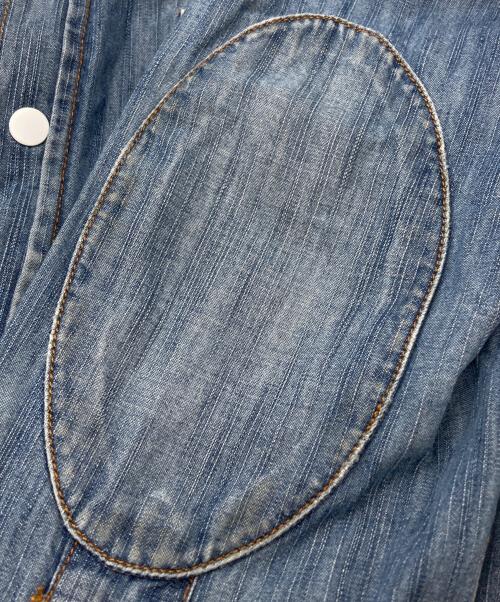 MARTIN MARGIELA（マルタン・マルジェラ）MARTIN MARGIELA (マルタン・マルジェラ) エルボーパッチデニムウエスタンシャツ/Denim Western Shirt with Elbow Patches ブルー サイズ:44の古着・服飾アイテム