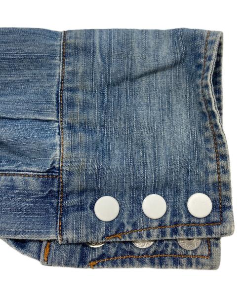 MARTIN MARGIELA（マルタン・マルジェラ）MARTIN MARGIELA (マルタン・マルジェラ) エルボーパッチデニムウエスタンシャツ/Denim Western Shirt with Elbow Patches ブルー サイズ:44の古着・服飾アイテム