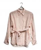 PRANK PROJECTプランクプロジェクト）の古着「Contrast Trim Sheer Shirt/コントラストトリムシア―シャツ」｜ピンク