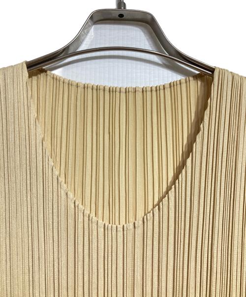 PLEATS PLEASE（プリーツプリーズ）PLEATS PLEASE (プリーツプリーズ) プリーツミニワンピ/Pleated mini dress ベージュ サイズ:3の古着・服飾アイテム