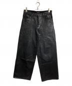 LAD MUSICIANラッドミュージシャン）の古着「12oz COATING DENIM STRAIGHT PANTS/12オンス コーティングデニム ストレートパンツ」｜ブラック