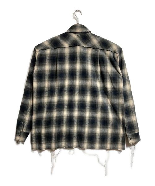 emary（エメリー）emary (エメリー) About a Girl graffiti check shirt/グラフィティチェックシャツ アイボリー×グレー サイズ:Fの古着・服飾アイテム