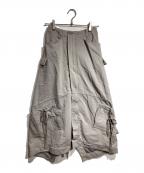 beautiful peopleビューティフルピープル）の古着「double-end chino cloth cargo skirt/ダブルエンド チノクロス カーゴスカート」｜グレー