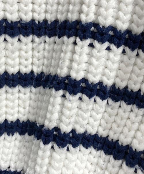 sacai（サカイ）sacai (サカイ) ボリュームボーダーニット/Oversized Striped Sweater ネイビー×ホワイト サイズ:1の古着・服飾アイテム