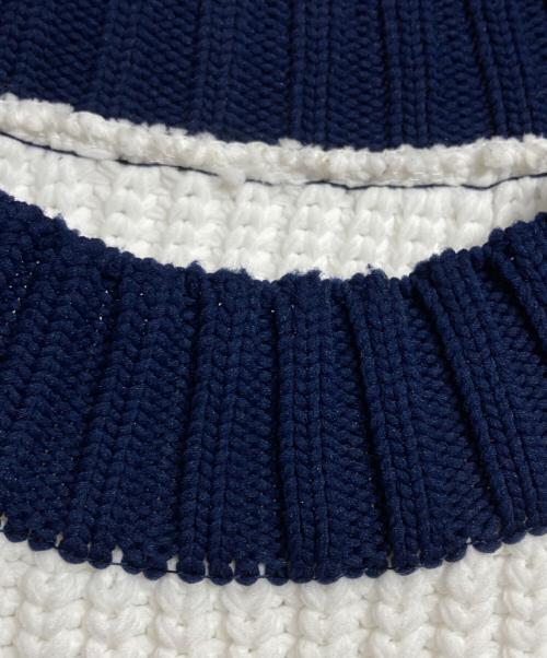 sacai（サカイ）sacai (サカイ) ボリュームボーダーニット/Oversized Striped Sweater ネイビー×ホワイト サイズ:1の古着・服飾アイテム