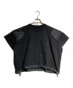 sacaiサカイ）の古着「ドローコードクロップドTシャツ/Drawstring Crop Tee」｜ブラック