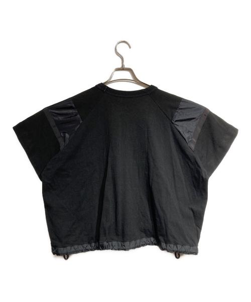 sacai（サカイ）sacai (サカイ) ドローコードクロップドTシャツ/Drawstring Crop Tee ブラック サイズ:1の古着・服飾アイテム