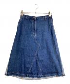 LOEWEロエベ）の古着「バイカラーデニムスカート/Bi-color denim skirt」｜インディゴ