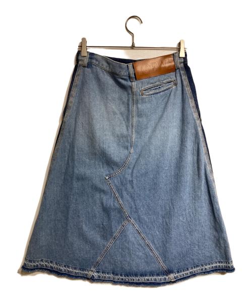 LOEWE（ロエベ）LOEWE (ロエベ) バイカラーデニムスカート/Bi-color denim skirt インディゴ サイズ:36の古着・服飾アイテム
