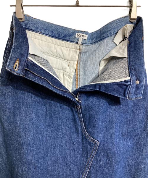 LOEWE（ロエベ）LOEWE (ロエベ) バイカラーデニムスカート/Bi-color denim skirt インディゴ サイズ:36の古着・服飾アイテム