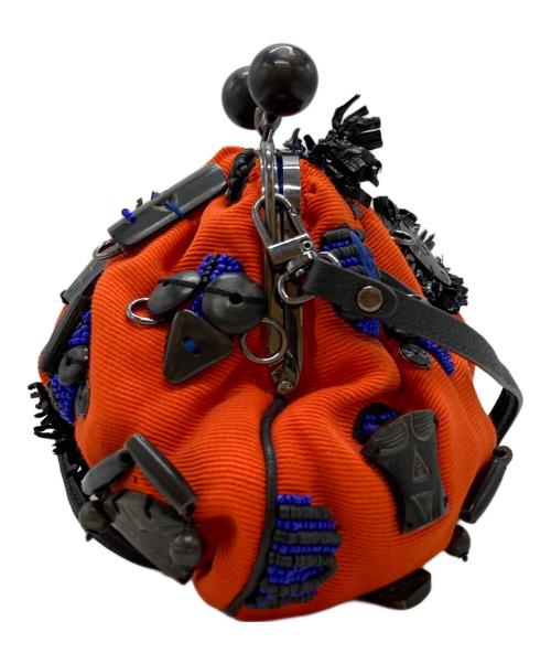 JAMIN PUECH（ジャマンピュエッシュ）JAMIN PUECH (ジャマンピュエッシュ) 2WAYがま口ショルダーバッグ/2-Way Kiss-Lock Shoulder Bag オレンジ×ブルーの古着・服飾アイテム