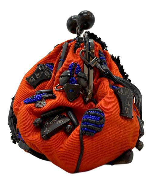 JAMIN PUECH（ジャマンピュエッシュ）JAMIN PUECH (ジャマンピュエッシュ) 2WAYがま口ショルダーバッグ/2-Way Kiss-Lock Shoulder Bag オレンジ×ブルーの古着・服飾アイテム