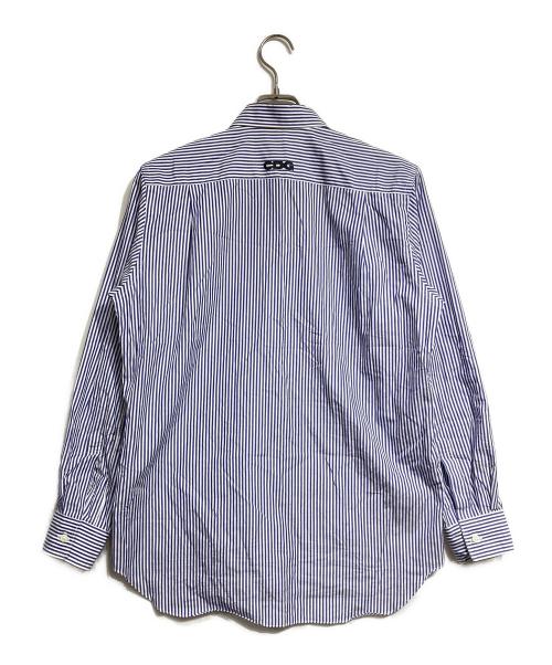 CDG（シーディージー）CDG (シーディージー) バックプリントストライプシャツ/Striped shirt ブルー サイズ:Sの古着・服飾アイテム