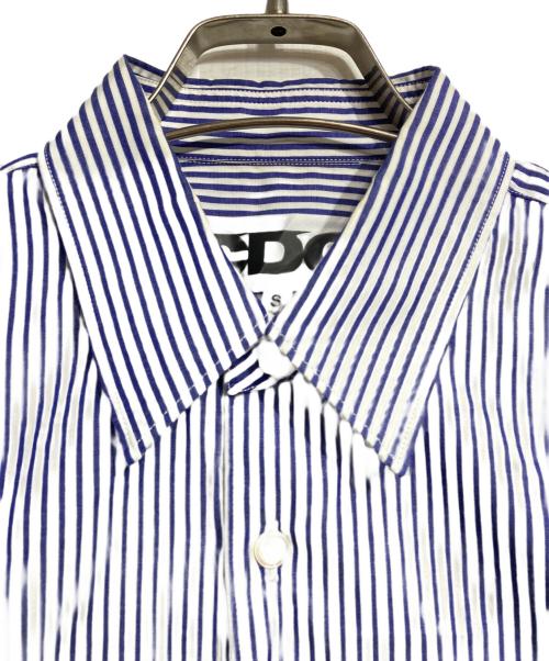 CDG（シーディージー）CDG (シーディージー) バックプリントストライプシャツ/Striped shirt ブルー サイズ:Sの古着・服飾アイテム