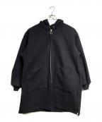 COMOLIコモリ）の古着「メルトンフーデッドコート/Melton hooded coat」｜ブラック