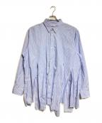 CDGシーディージー）の古着「カットオフフリンジストライプシャツ/Cut-off fringe striped shirt」｜ブルー
