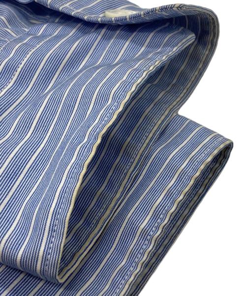 CDG（シーディージー）CDG (シーディージー) カットオフフリンジストライプシャツ/Cut-off fringe striped shirt ブルー サイズ:Mの古着・服飾アイテム