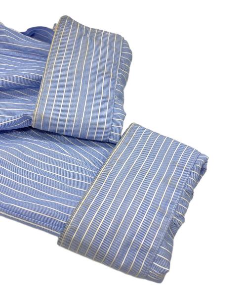 CDG（シーディージー）CDG (シーディージー) カットオフフリンジストライプシャツ/Cut-off fringe striped shirt ブルー サイズ:Mの古着・服飾アイテム