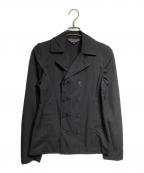 COMME des GARCONS HOMME PLUSコムデギャルソンオムプリュス）の古着「ウールギャバダブルジャケット/Wool Gabardine Double-Breasted Jacket」｜ブラック