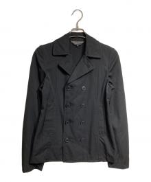 COMME des GARCONS HOMME PLUS（コムデギャルソンオムプリュス）の古着「ウールギャバダブルジャケット/Wool Gabardine Double-Breasted Jacket」｜ブラック