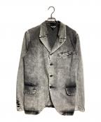 BLACK COMME des GARCONSブラックコムデギャルソン）の古着「ケミカルウォッシュ4ボタンテーラードジャケット/Tailored Jacket」｜グレー