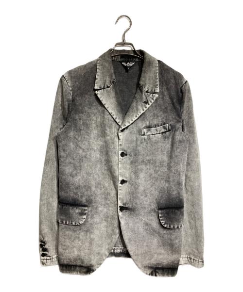 BLACK COMME des GARCONS（ブラックコムデギャルソン）BLACK COMME des GARCONS (ブラックコムデギャルソン) ケミカルウォッシュ4ボタンテーラードジャケット/Tailored Jacket グレー サイズ:Lの古着・服飾アイテム
