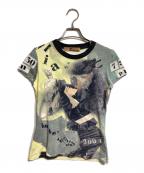JOHN GALLIANOジョンガリアーノ）の古着「転写プリントTシャツ/Transfer print T-shirt」｜グリーン×イエロー
