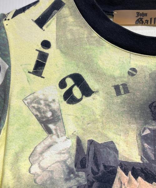 JOHN GALLIANO（ジョンガリアーノ）JOHN GALLIANO (ジョンガリアーノ) 転写プリントTシャツ/Transfer print T-shirt グリーン×イエロー サイズ:Sの古着・服飾アイテム
