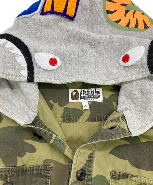 A BATHING APE（アベイシングエイプ）A BATHING APE (アベイシングエイプ) 1ST CAMO SHARK SHIRT HOODIE オリーブ サイズ:XLの古着・服飾アイテム