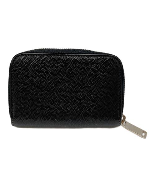 Saint Laurent Paris（サンローランパリ）Saint Laurent Paris (サンローランパリ) キャビアスキンラウンドファスナーロゴコインケース/ Caviar Skin Round Zip Coin Case with Logo ブラックの古着・服飾アイテム