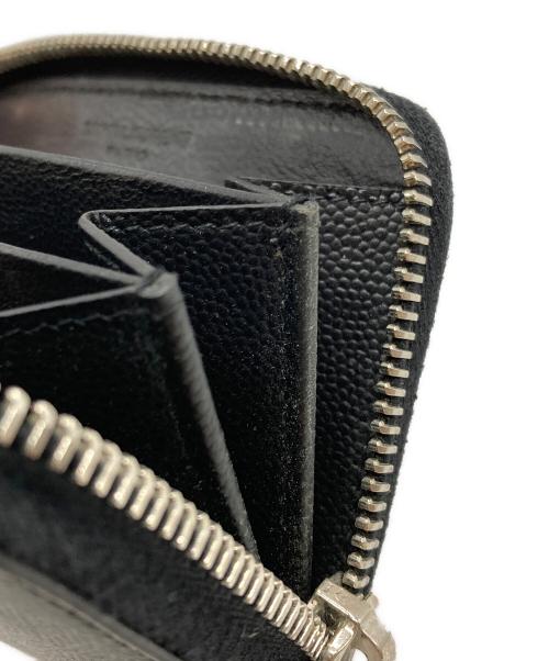 Saint Laurent Paris（サンローランパリ）Saint Laurent Paris (サンローランパリ) キャビアスキンラウンドファスナーロゴコインケース/ Caviar Skin Round Zip Coin Case with Logo ブラックの古着・服飾アイテム