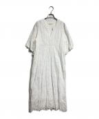 ne quittez pasヌキテパ）の古着「COTTON VOILE DOT HEMLA DRESS/コットンボイル ドット柄 ヘムラ ドレス（ワンピース）」｜ホワイト