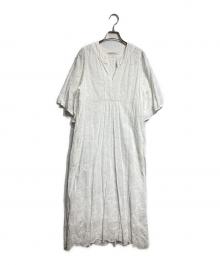 ne quittez pas（ヌキテパ）の古着「COTTON VOILE DOT HEMLA DRESS/コットンボイル ドット柄 ヘムラ ドレス（ワンピース）」｜ホワイト