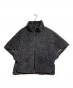 THREE DOTSスリードッツ）の古着「プードルボア ポンチョベスト/ Poodle boa　Poncho vest」｜グレー